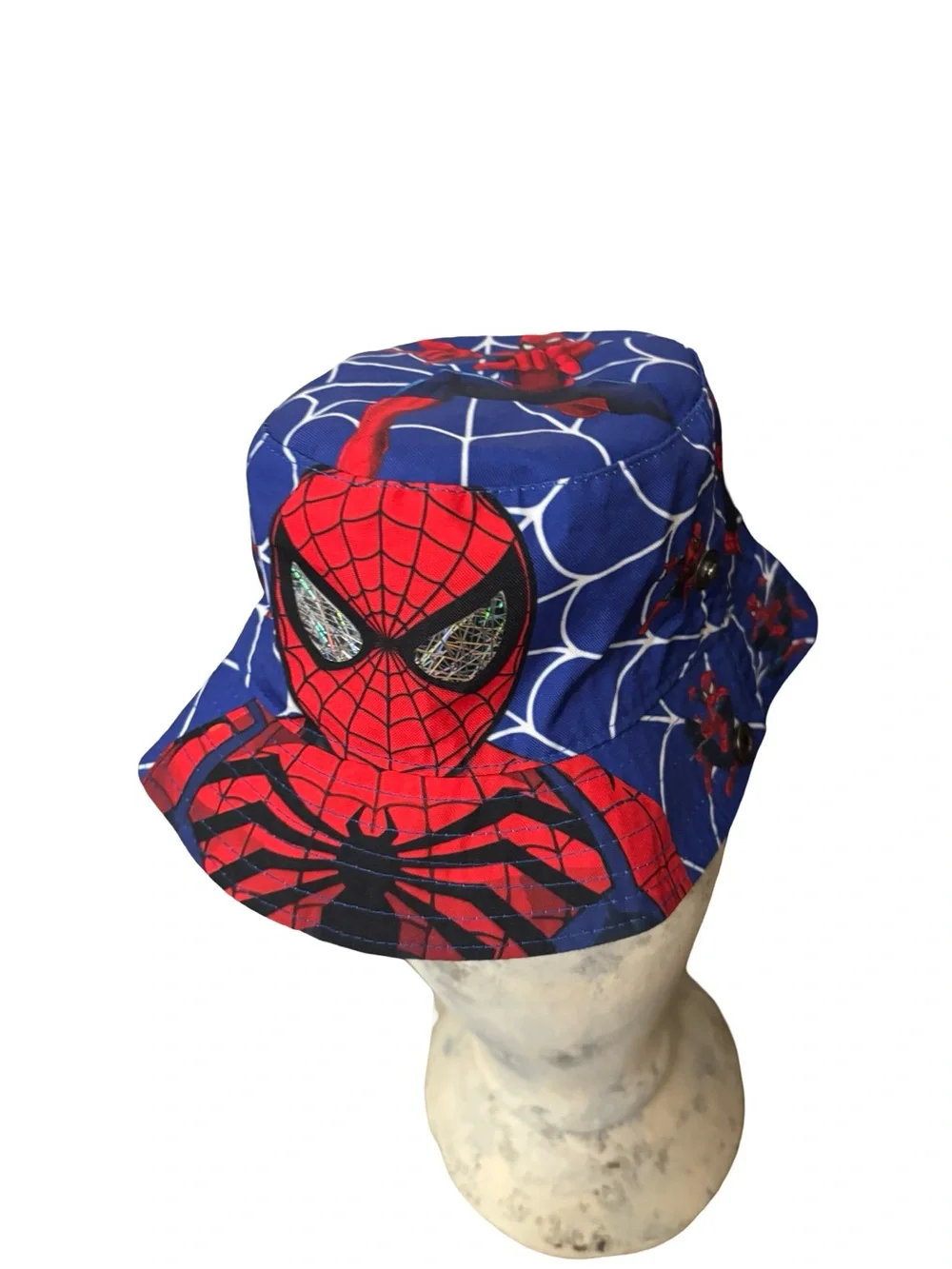 Kids Blue & Red Spider Superhero Bucket Hat